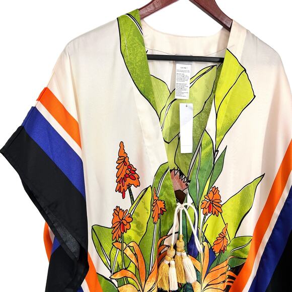 NEW NWT $99 CHICO'S Medium 0/1 Tropical Wearable Art Kimono Shirt Top Beach - Picture 6 of 9